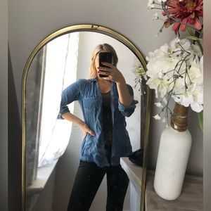 Layered jean flannel light jacket size small